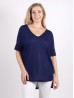 Breathable V Neck High-Low Short Sleeved Loose Top